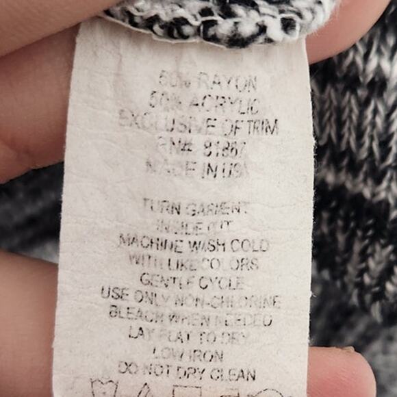 Olivia Sky Gray Lace Trim Open Front Cardigan - Women's XL Extra Large - Picture 4 of 4